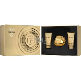 Paco Rabanne Lady Million perfumed water for women 50 ml + shower gel 50 ml + body lotion 50 ml, gift set