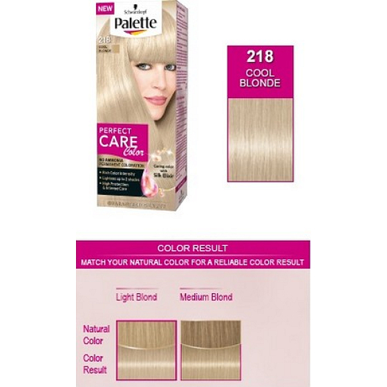 Schwarzkopf Palette Perfect Color Care hair color 218 Cool blonde