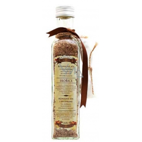 Bohemia Gifts Cinnamon and Acacia with aphrodisiac scent herbal bath salt with filter bag 260 g glass cover