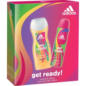 Adidas Get Ready! for Her deodorant spray 150 ml + shower gel 250 ml, cosmetic set