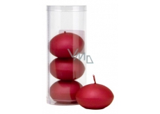 Candle floating metal burgundy in tube 50 x 120 mm 4 pieces