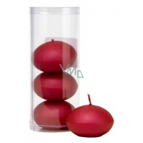 Floating candle metal burgundy in a tube 50 x 120 mm 4 pieces