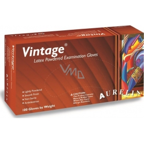 Aurelia Vitage Disposable latex gloves with powder size S box 100 pieces