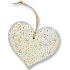 Bohemia Gifts Wooden decorative heart with print White flowers 13.5 cm