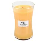 WoodWick Seaside Mimosa - Mimosa on the coast scented candle with wooden wick and lid glass large 609.5 g