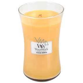 WoodWick Seaside Mimosa - Seaside Mimosa scented candle with a wooden wick and lid glass large 609.5 g