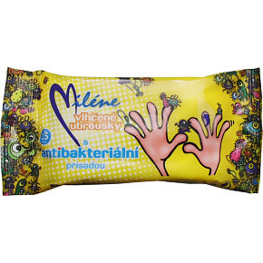 Miléne Kids Wet Wipes with Antibacterial Additive, 15 Pieces