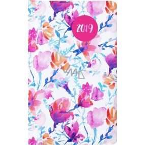 Albi Diary 2019 pocket weekly Watercolor flowers 15.5 x 9.5 x 1.2 cm