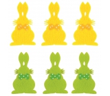 Bunny with glue 6 cm, 6 pieces in a bag