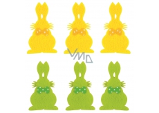 Bunny with glue 6 cm, 6 pieces in a bag