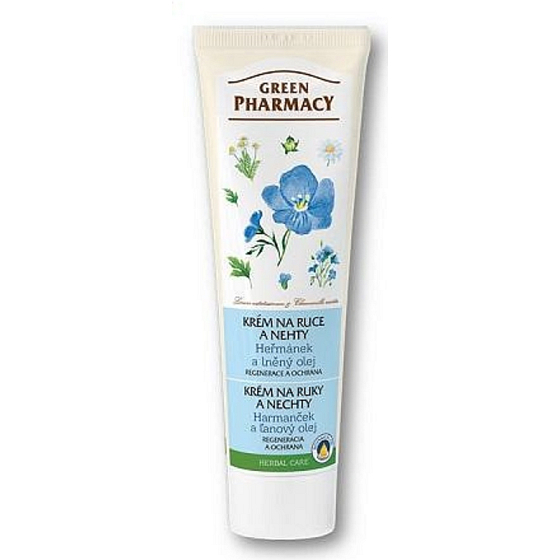 Green Pharmacy Chamomile and Flaxseed oil regeneration + protection cream for hands and nails 100 ml