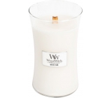 WoodWick White Teak - White teak scented candle with wooden wick and lid glass large 609.5 g