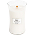 WoodWick White Teak - White teak scented candle with wooden wick and lid glass large 609.5 g