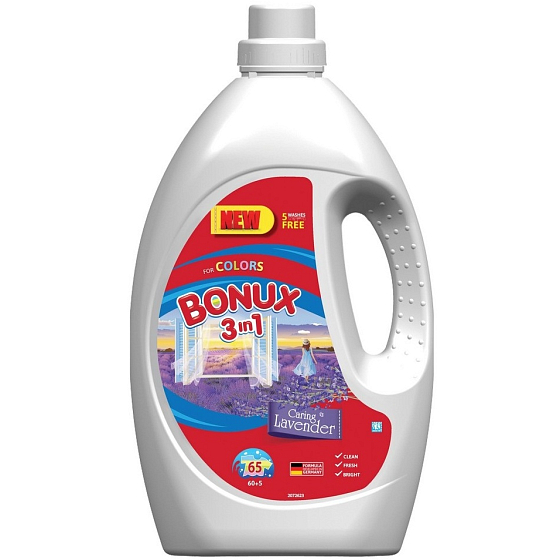 Bonux Color Caring Lavender liquid washing gel for colored laundry 65 doses 3,575 l