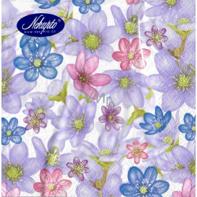 Nekupto Paper napkins 3 ply 33 x 33 cm 20 pieces Easter Purple, blue flowers