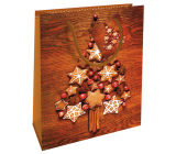Nekupto Gift paper bag 23 x 18 x 10 cm Christmas brown gingerbread tree WBM 1931 01
