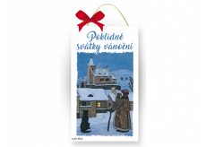 Nekupto Wooden sign Josef Lada Peaceful Christmas holidays 20 x 12 x 0.5 cm