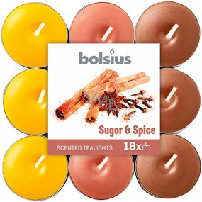Bolsius Aromatic Sugar & Spice - Sugar and spices scented tealights 18 pieces, burning time 4 hours