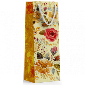 Nekupto Gift paper bottle bag 10 x 33 x 9 cm Flowers 1897 01 KFLH