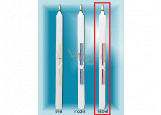 Lima Church baptismal candle pink silver decorated No. 1031 25 x 360 mm 1 piece