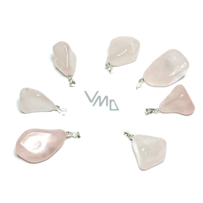 Rose quartz pendant natural stone, 2,2-3 cm, 1 piece, love stone