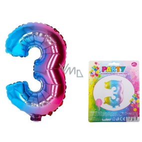 Wiky Inflatable rainbow balloon number 3, 40 cm