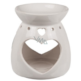 Emocio Aromalampa ceramic white with heart 100 x 130 mm