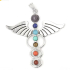 7 chakras energy pendant - angel symbol natural beads 5,5 cm