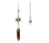 Tiger eye Merkaba + pendulum, natural stone pendant 71 x 8 x 8 mm