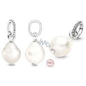 Charm Sterling silver 925 Pearl Baroque river pendant for bracelet, symbol