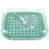 Plastic soap dish with picture 12 x 9 cm