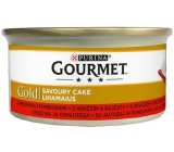 Gourmet Gold Savoury Cake coarse pate with beef and tomatoes canned for adult cats 85 g