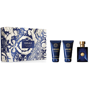 Versace Dylan Blue Pour Homme Eau de Toilette 50 ml + Aftershave Balm 50 ml + Shower Gel 50 ml, Gift Set for Men