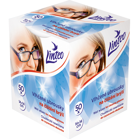 Linteo Wet Wipes for Glasses, 50 pcs