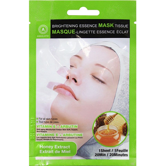 Absolute New York Brightening Essence Tissue Honey Extract Facial and Napkin 1 piece