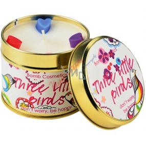 Bomb Cosmetics Three Little Birds Scented natural, handmade candle in a tin can burns for up to 35 hours