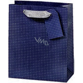 BSB Luxury gift paper bag 36 x 26 x 14 cm Dark blue with polka dots LDT 374-A4