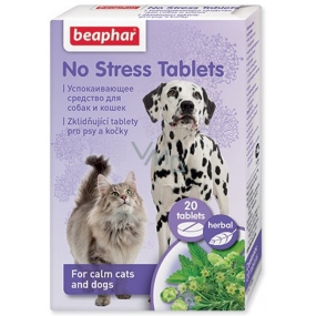 Beaphar No Stress Tablets for sedation, stress relief, dog anxiety, cat 20 pieces