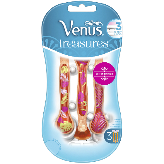 Gillette Venus Treasures Design Edition Orange orange ready razors 3 pieces for women