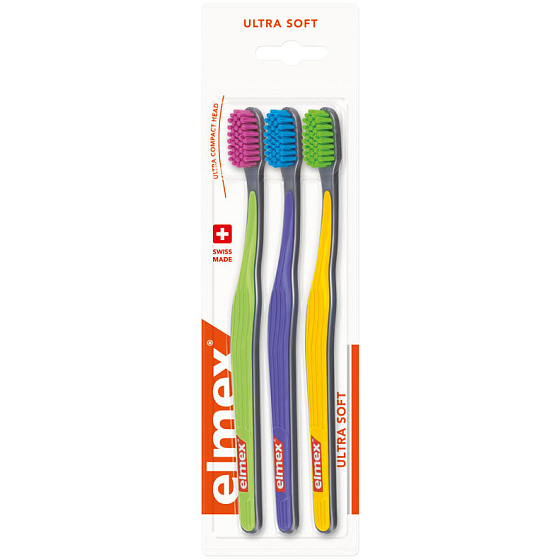 Elmex Swiss Made Ultra Soft ultra soft toothbrush 3 pieces