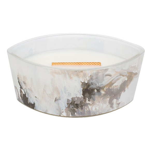 WoodWick Honey Tabac - Artisan honey tobacco scented candle with wooden wide wick and glass ship lid 453 g