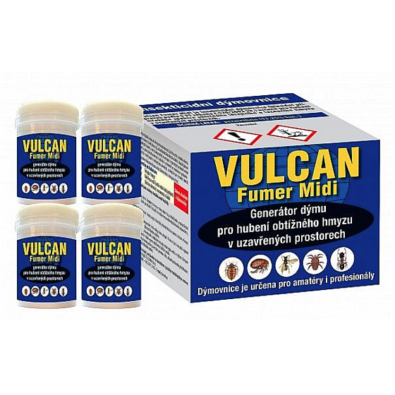 Vulcan Fumer Midi smokestack for exterminating bedbugs and other difficult insects in enclosed spaces 4 x 11 g