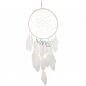 Dream catcher with feathers white 62 cm