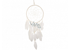 Dream catcher with feathers white 62 cm