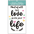 Wall stickers with the text Love, life 60 x 32 cm