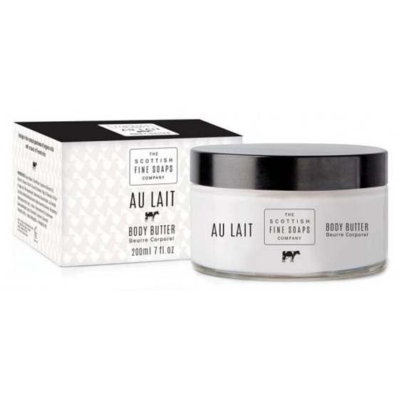 Scottish Fine Soaps Au Lait body butter for all skin types, in a dose of 200 ml