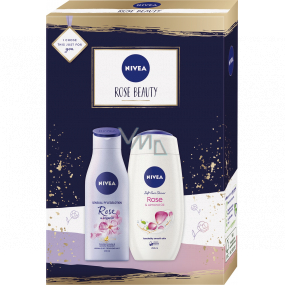 Nivea Rose Beauty body lotion 200 ml + shower gel 250 ml, cosmetic set for women