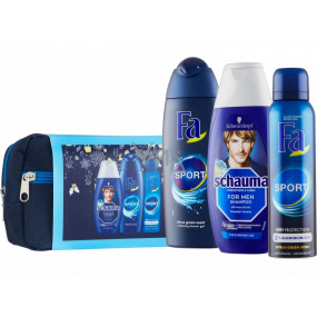 Fa Men Sport shower gel 250 ml + deodorant spray 150 ml + Schauma for Men hair shampoo 250 ml + cosmetic bag, cosmetic set