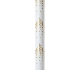 Zöwie Gift wrapping paper 70 x 150 cm Christmas Luxury White Christmas with embossed white gold stars in the shape of a tree