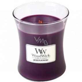 WoodWick Spiced Blackberry - Spiced Blackberry scented candle with a wooden wick and lid glass medium 275 g